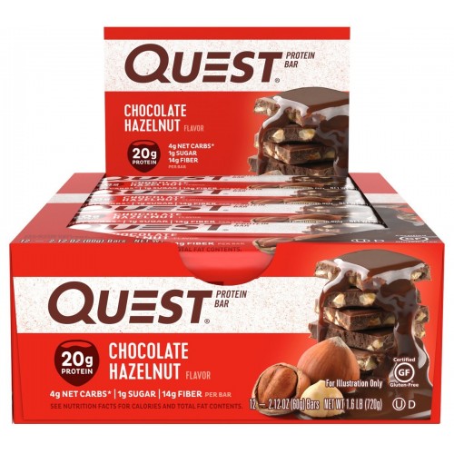 Quest Bar Chocolate Hazelnut (шоколад с фундуком) 60 грамм купить